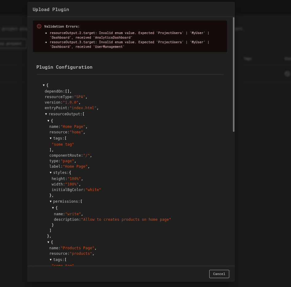 Plugin Validation Error